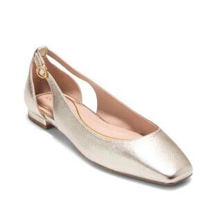Cole Haan  Bria Cutout Square Toe Flat in Gold Size 6.5